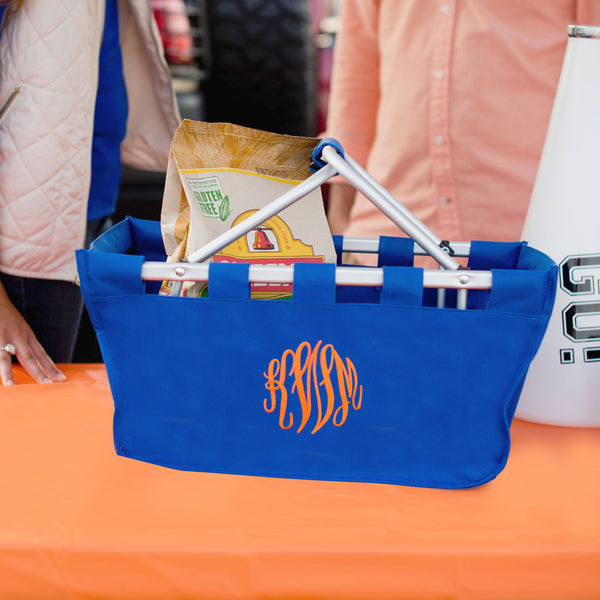 18" Large Market Basket Utility Tote Bag Game Day Tailgate Personalized - Gifts Happen Here