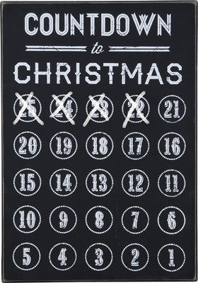 15" Box Sign Primitives by Kathy Christmas Countdown Chalk Board Advent Calendar - Gifts Happen Here