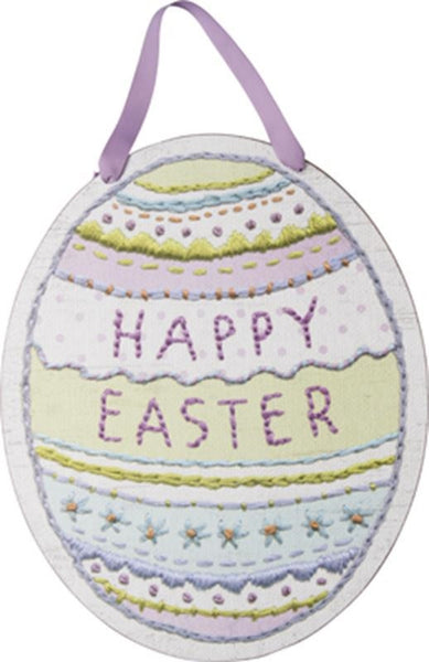 18" Happy Easter Egg Printed Hanging Sign - Gifts Happen Here