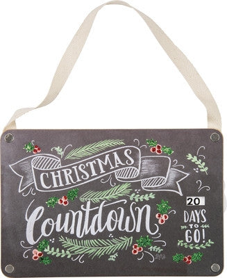 9" Sign Primitives by Kathy Merry Christmas Countdown Chalk Sign Advent Calendar - Gifts Happen Here
