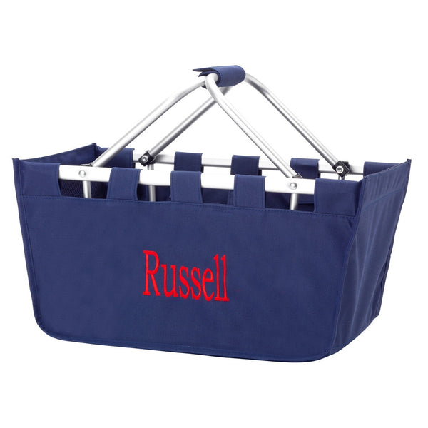 18" Large Market Basket Utility Tote Bag Game Day Tailgate Personalized - Gifts Happen Here