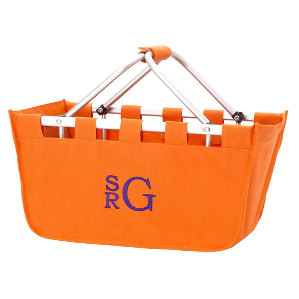 18" Large Market Basket Utility Tote Bag Game Day Tailgate Personalized - Gifts Happen Here