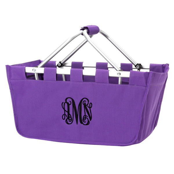 18" Large Market Basket Utility Tote Bag Game Day Tailgate Personalized - Gifts Happen Here