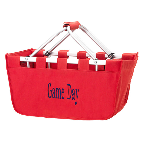 18" Large Market Basket Utility Tote Bag Game Day Tailgate Personalized - Gifts Happen Here